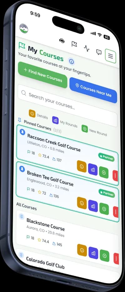 My Courses feature showing pinned courses, ratings, and course details