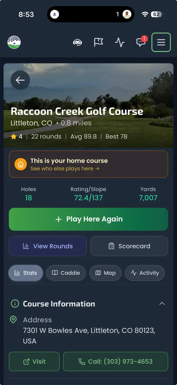 Your home course on Buddies on the Green